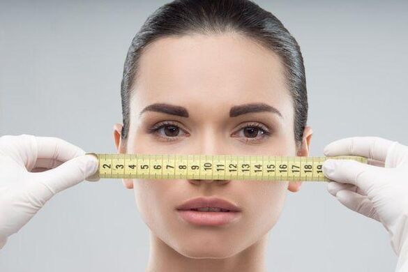 měření nosu pro chirurgii